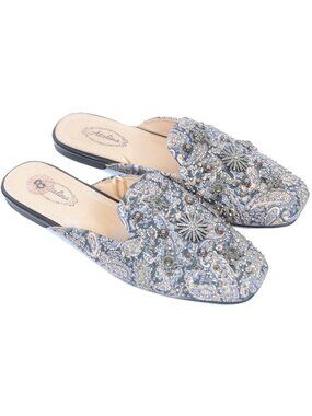Atalina Womens 8 Paisley Rhinestone Stud Slide Mule Flats Fairy Whimsy Celestial